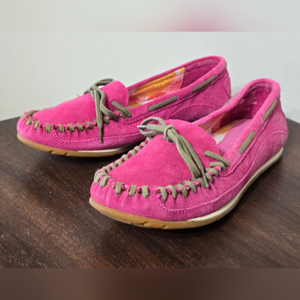 MIA Macey Suede Leather Slip-on Pink Mocassin Women's Size 8M - Picture 5 of 8